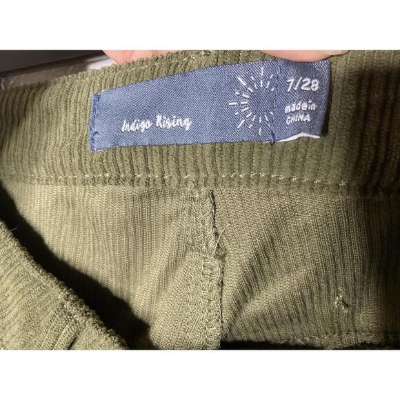 < Indigo Rising Green Corduroy Pants Size 7/28” > - Picture 2 of 4